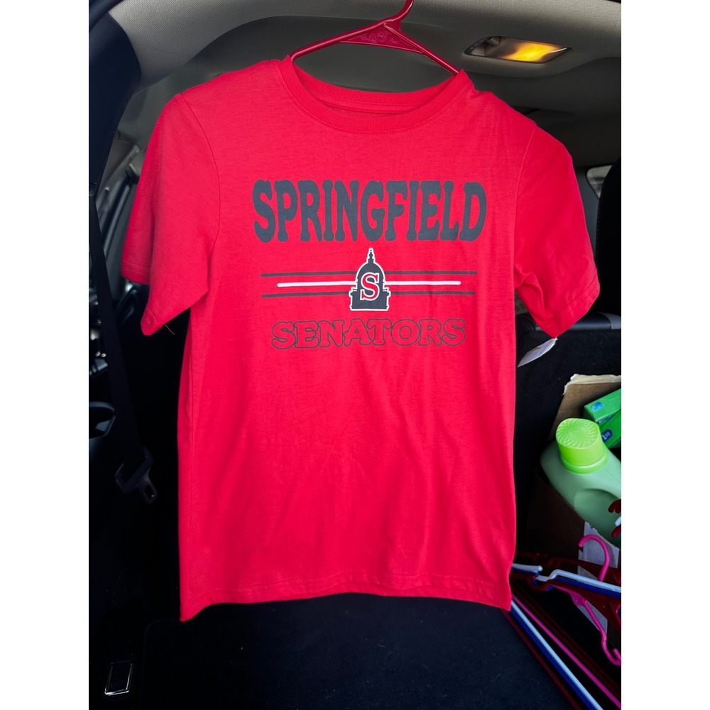 Pel Athletic Springfield Senators Red Graphic T-Shirt Medium Short Sleeve Cotton